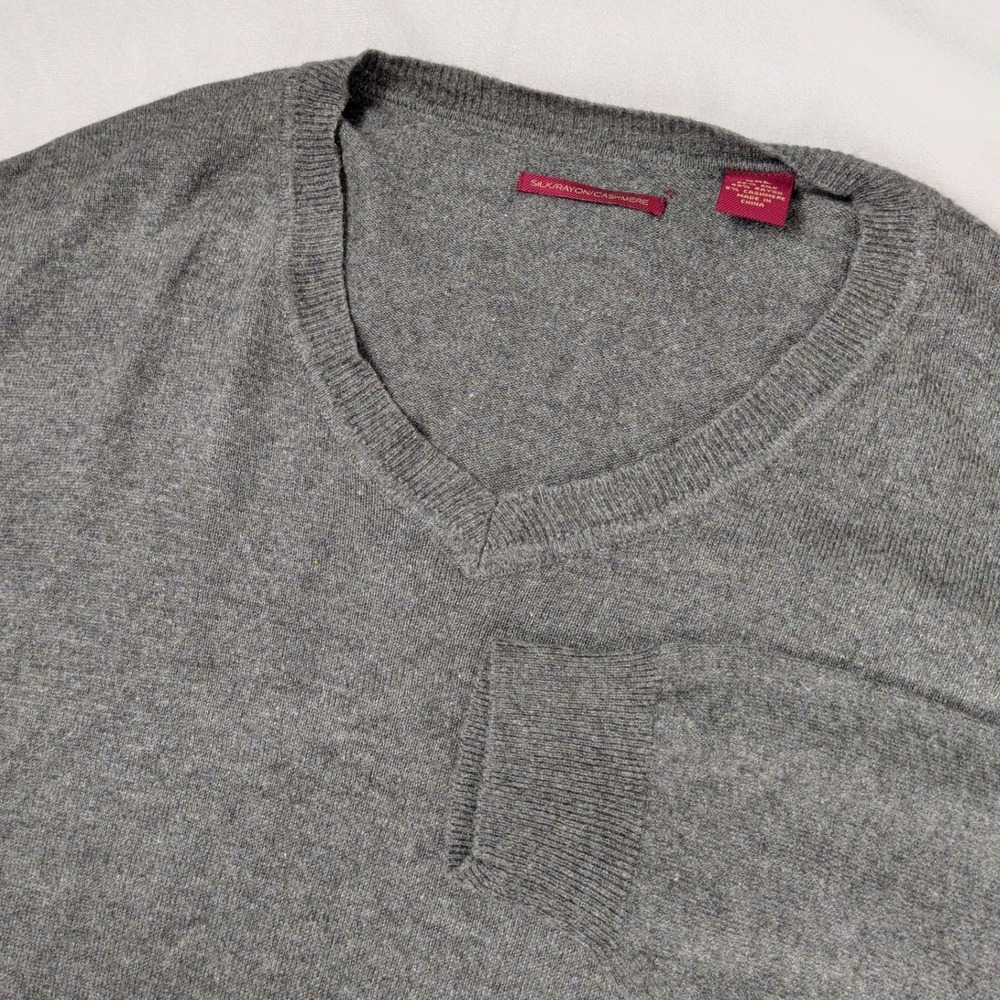 Quiet Luxury Old Money Silk Cashmere Blend Sweater Mens XXL Gray Pullover